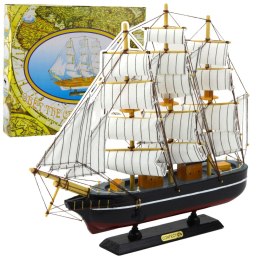 Model Kolekcjonerski Dekoracyjny Statek Żaglowiec Trójmasztowy Czarny 39x36cm LEAN Toys