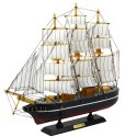 Model Kolekcjonerski Dekoracyjny Statek Żaglowiec Trójmasztowy Czarny 39x36cm LEAN Toys