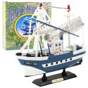 Model Kolekcjonerski Statek Kuter Rybacki Flying Lady Niebieski 24x23cm LEAN Toys