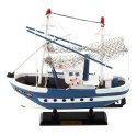 Model Kolekcjonerski Statek Kuter Rybacki Flying Lady Niebieski 24x23cm LEAN Toys