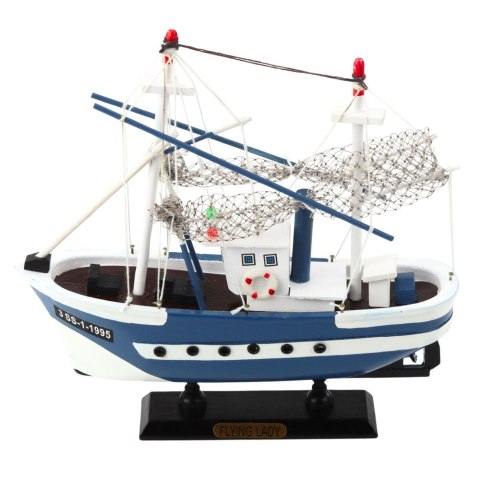 Model Kolekcjonerski Statek Kuter Rybacki Flying Lady Niebieski 24x23cm LEAN Toys Model Kolekcjonerski Statek Kuter Rybacki Flying Lady Niebieski 24x23cm LEAN Toys