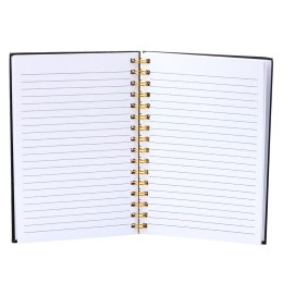 Notatnik Zeszyt W Linie Naszywki Usta Szminka Brokatowy Czarny A5 80 Kartek LEAN