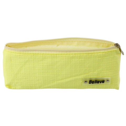 Piórnik Szkolny Biurowy Jednokomorowy Tłoczona Kratka Żółty 21x9,5cm LEAN Piórnik Szkolny Biurowy Jednokomorowy Tłoczona Kratka Żółty 21x9,5cm LEAN