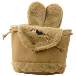 Plecak Dziecięcy Pluszowy Uszy Regulowany Pasek Beżowy 22cm 4L LEAN