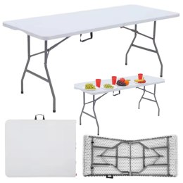 Stół Składany Z Blokadą Cateringowy Bankietowy Stolik Biały 180 x 74 cm LEAN