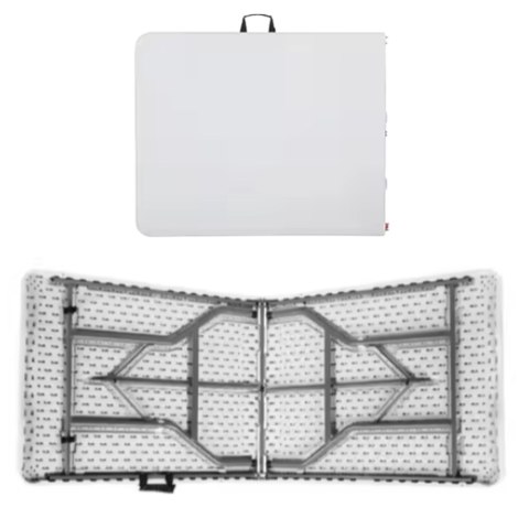 Stół Składany Z Blokadą Cateringowy Bankietowy Stolik Biały 180 x 74 cm LEAN Stół Składany Z Blokadą Cateringowy Bankietowy Stolik Biały 180 x 74 cm LEAN