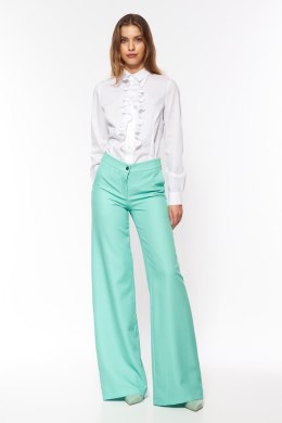 Biała koszula z żabotem K79 White - Nife Nife