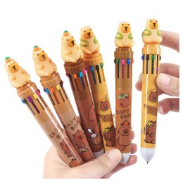 Długopis Kapibara Figurka Wielokolorowy Automatyczny Kapibara 10w1 LEAN