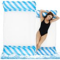 Dmuchany Hamak Wodny Materac Leżak Biało-Niebieski 120x70cm LEAN Dmuchany Hamak Wodny Materac Leżak Biało-Niebieski 120x70cm LEAN