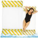 Dmuchany Hamak Wodny Materac Leżak Biało-Żółty 120x70cm LEAN Dmuchany Hamak Wodny Materac Leżak Biało-Żółty 120x70cm LEAN