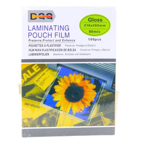 Folia Do Laminowania Błyszcząca A4 216x303mm 80mic 100szt. LEAN