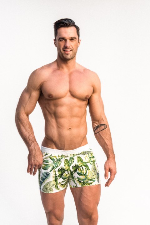 Kąpielówki Model Playo Palm Green/White - Alpha Male Alpha Male Kąpielówki Model Playo Palm Green/White - Alpha Male Alpha Male