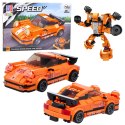 Klocki Konstrukcyjne Auto Robot 2w1 Pomarańczowy Napęd 354 el. LEAN Toys