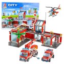 Klocki Konstrukcyjne Baza Strażacka Pojazdy Straż Pożarna 4w1 808 el. LEAN Toys