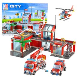 Klocki Konstrukcyjne Baza Strażacka Pojazdy Straż Pożarna 4w1 808 el. LEAN Toys