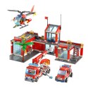Klocki Konstrukcyjne Baza Strażacka Pojazdy Straż Pożarna 4w1 808 el. LEAN Toys
