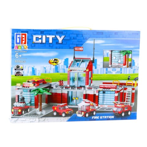 Klocki Konstrukcyjne Baza Strażacka Pojazdy Straż Pożarna 4w1 808 el. LEAN Toys Klocki Konstrukcyjne Baza Strażacka Pojazdy Straż Pożarna 4w1 808 el. LEAN Toys