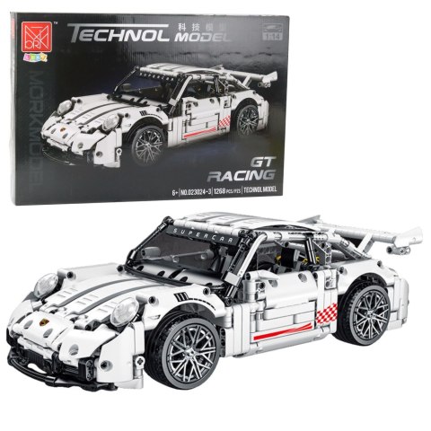 Klocki Konstrukcyjne Samochód GT Racing Biały 1:14 1268 el. LEAN Toys