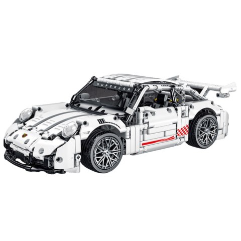 Klocki Konstrukcyjne Samochód GT Racing Biały 1:14 1268 el. LEAN Toys