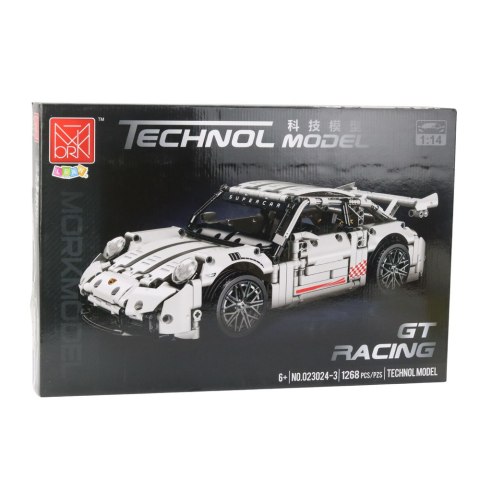 Klocki Konstrukcyjne Samochód GT Racing Biały 1:14 1268 el. LEAN Toys