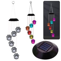 Lampki Solarne Ogrodowe LED Dzwonki Psie Łapy Kolorowe 70cm LEAN