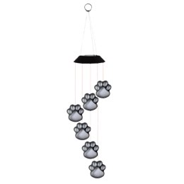 Lampki Solarne Ogrodowe LED Dzwonki Psie Łapy Kolorowe 70cm LEAN