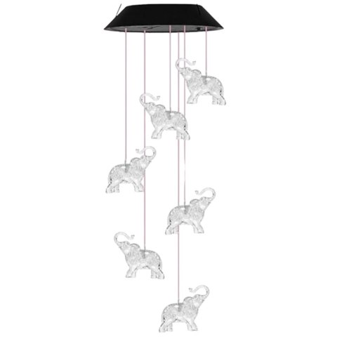 Lampki Solarne Ogrodowe LED Dzwonki Słoniki Kolorowe 70cm LEAN Lampki Solarne Ogrodowe LED Dzwonki Słoniki Kolorowe 70cm LEAN