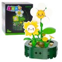Mini Klocki Konstrukcyjne Kwiatki Z Buźkami Białe Żółte 142 el. LEAN TOYS