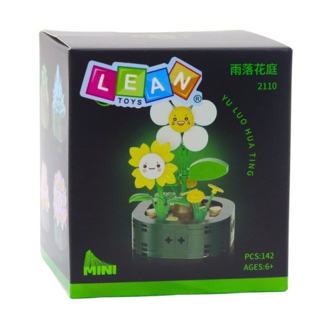 Mini Klocki Konstrukcyjne Kwiatki Z Buźkami Białe Żółte 142 el. LEAN TOYS Mini Klocki Konstrukcyjne Kwiatki Z Buźkami Białe Żółte 142 el. LEAN TOYS