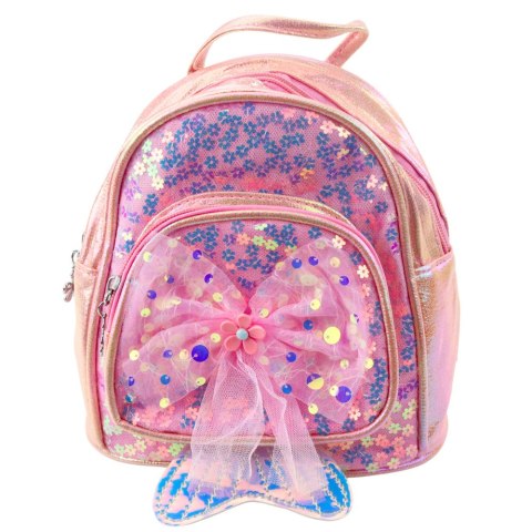 Plecak Dziecięcy Cekiny Tiulowa Kokarda Różowy 20cm 3,8L LEAN Plecak Dziecięcy Cekiny Tiulowa Kokarda Różowy 20cm 3,8L LEAN
