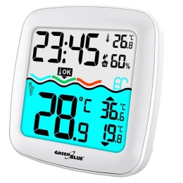 Stacja pogodowa GreenBlue GB216 z termometrem basenowym, zasięg 60m, czujnik pływający, temperatura, godzina, kalendarz, DCF Greenblue