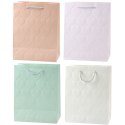 Torba Prezentowa Elegancka Tłoczone Serca Pastelowa 23 x 18 x 10,5 cm LEAN