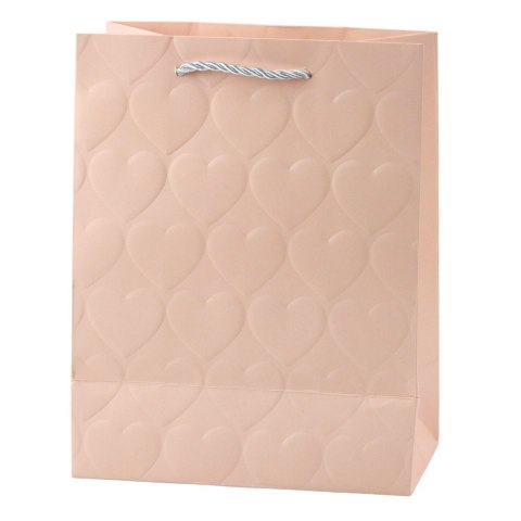 Torba Prezentowa Elegancka Tłoczone Serca Pastelowa 23 x 18 x 10,5 cm LEAN Torba Prezentowa Elegancka Tłoczone Serca Pastelowa 23 x 18 x 10,5 cm LEAN