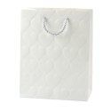 Torba Prezentowa Elegancka Tłoczone Serca Pastelowa 23 x 18 x 10,5 cm LEAN
