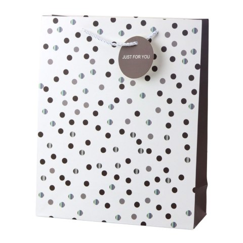 Torba Prezentowa Klasyczna W Kropki Zawieszka Just For You 32 x 26 x 10 cm LEAN Torba Prezentowa Klasyczna W Kropki Zawieszka Just For You 32 x 26 x 10 cm LEAN