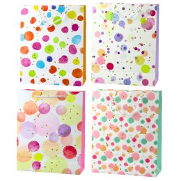Torba Prezentowa Kropki Akwarelowe Pastelowe 32 × 26 × 10 cm LEAN