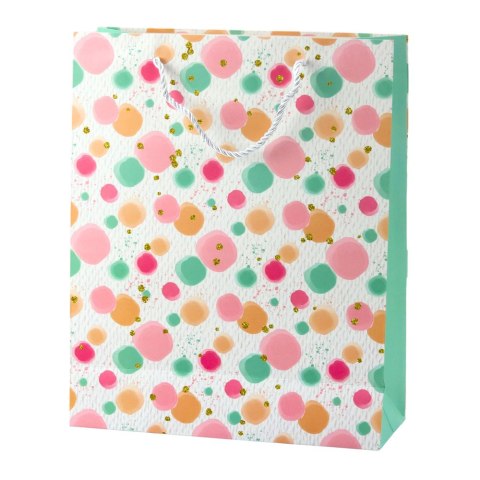 Torba Prezentowa Kropki Akwarelowe Pastelowe 32 × 26 × 10 cm LEAN Torba Prezentowa Kropki Akwarelowe Pastelowe 32 × 26 × 10 cm LEAN