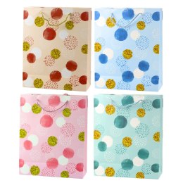 Torba Prezentowa Wzór Złote Kropki Pastelowa 32 × 26 × 10 cm LEAN