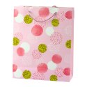 Torba Prezentowa Wzór Złote Kropki Pastelowa 32 × 26 × 10 cm LEAN