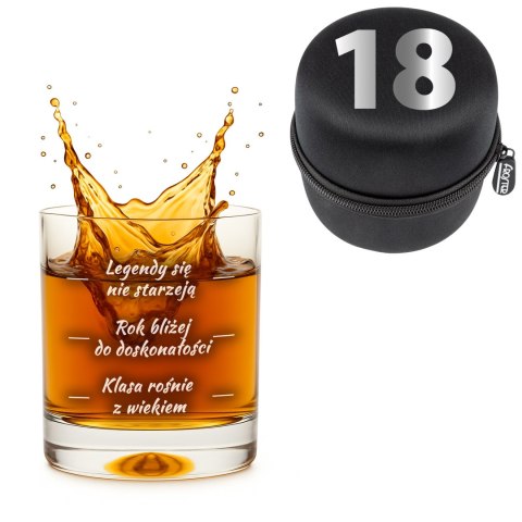 Urodzinowa szklanka do whisky z nadrukiem - prezent na 18-stkę Urodzinowa szklanka do whisky z nadrukiem - prezent na 18-stkę