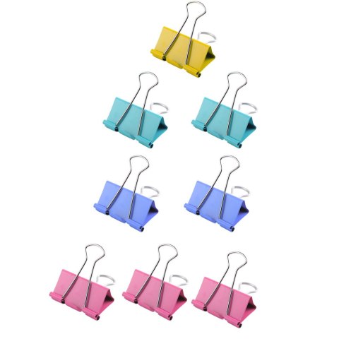 Zestaw Klipsów Spinaczy Biurowych Do Papieru Kolorowe 8szt 25mm LEAN Zestaw Klipsów Spinaczy Biurowych Do Papieru Kolorowe 8szt 25mm LEAN