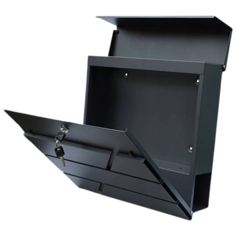 Duża Skrzynka Pocztowa Na Listy Gazety Antracytowa 37x37x11 cm LEAN Duża Skrzynka Pocztowa Na Listy Gazety Antracytowa 37x37x11 cm LEAN