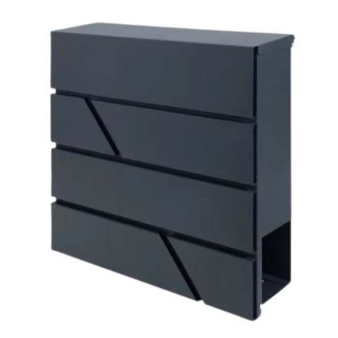 Duża Skrzynka Pocztowa Na Listy Gazety Antracytowa 37x37x11 cm LEAN Duża Skrzynka Pocztowa Na Listy Gazety Antracytowa 37x37x11 cm LEAN