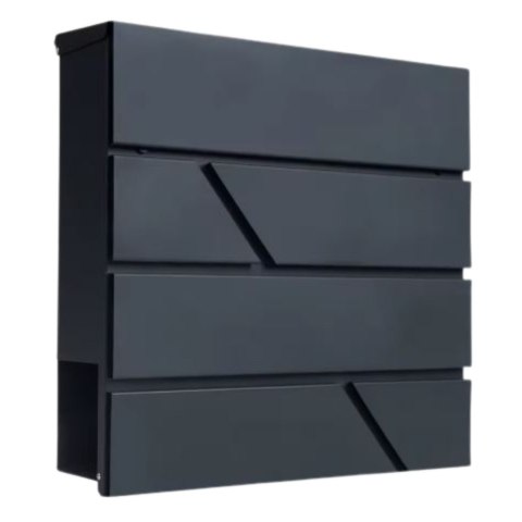 Duża Skrzynka Pocztowa Na Listy Gazety Antracytowa 37x37x11 cm LEAN Duża Skrzynka Pocztowa Na Listy Gazety Antracytowa 37x37x11 cm LEAN