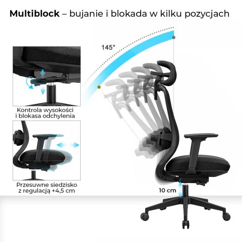 Fotel biurowy ergonomiczny ANGEL fizjO z funkcją masażu ANGEL Fotel biurowy ergonomiczny ANGEL fizjO z funkcją masażu ANGEL