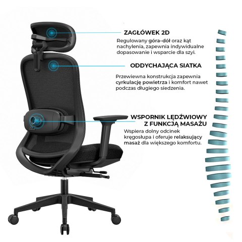 Fotel biurowy ergonomiczny ANGEL fizjO z funkcją masażu ANGEL Fotel biurowy ergonomiczny ANGEL fizjO z funkcją masażu ANGEL