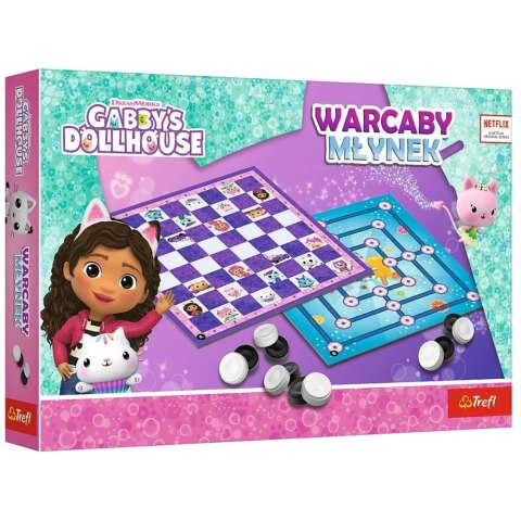 Gra planszowa Warcaby i Młynek Koci Domek Gabi Trefl 02800 Trefl Gry