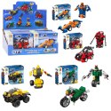 Klocki Konstrukcyjne 2w1 Pojazd Robot Mini Zestaw 42-65 el. Mix LEAN TOYS
