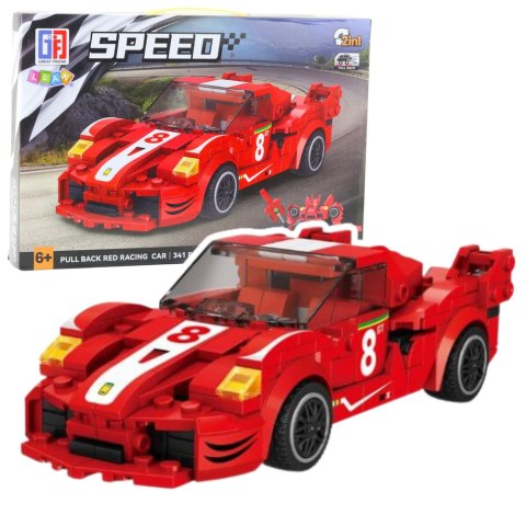 Klocki Konstrukcyjne Auto Robot 2w1 Czerwony Napęd 341 el. LEAN Toys