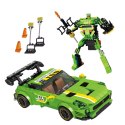 Klocki Konstrukcyjne Auto Robot 2w1 Żółto-Zielony Napęd 352 el. LEAN Toys